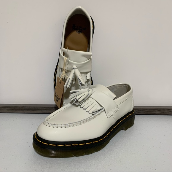 The Dr. Martens Adrian Yellow Stitch Leather Tassel Loafers-Size 7 NWT - Picture 7 of 12